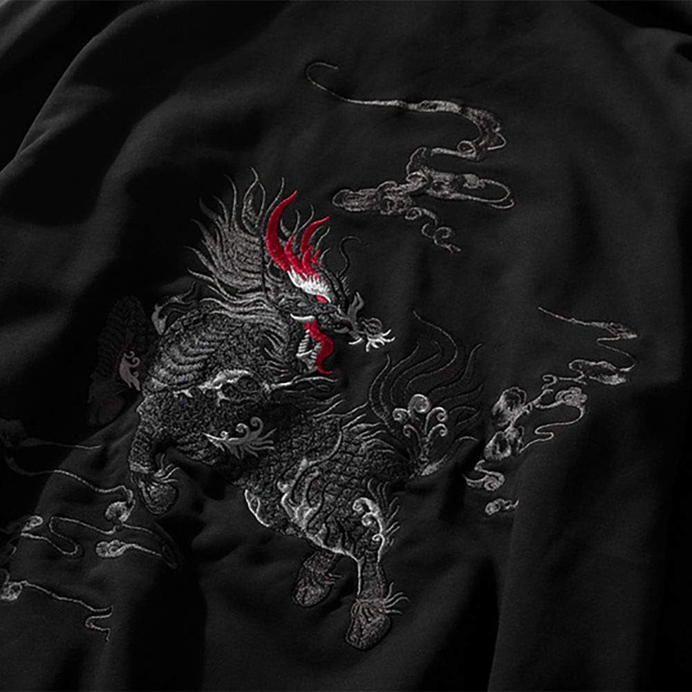 Japanese Streetwear Embroidered Hoodies for Men