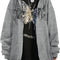 Women’S Casual Graphic Printed Hoodies Oversized Zip up 90S E-Girl Streetwear Grunge Jacket