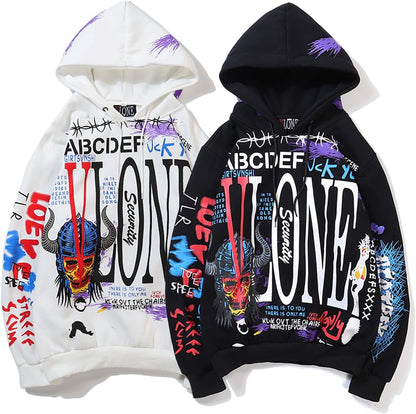 Thin Rapper Hoodie Long Sleeve Fashion Hip Hop Sweatshirts Pullover Hooded Thin Hoodies Graffiti Graphic Designs