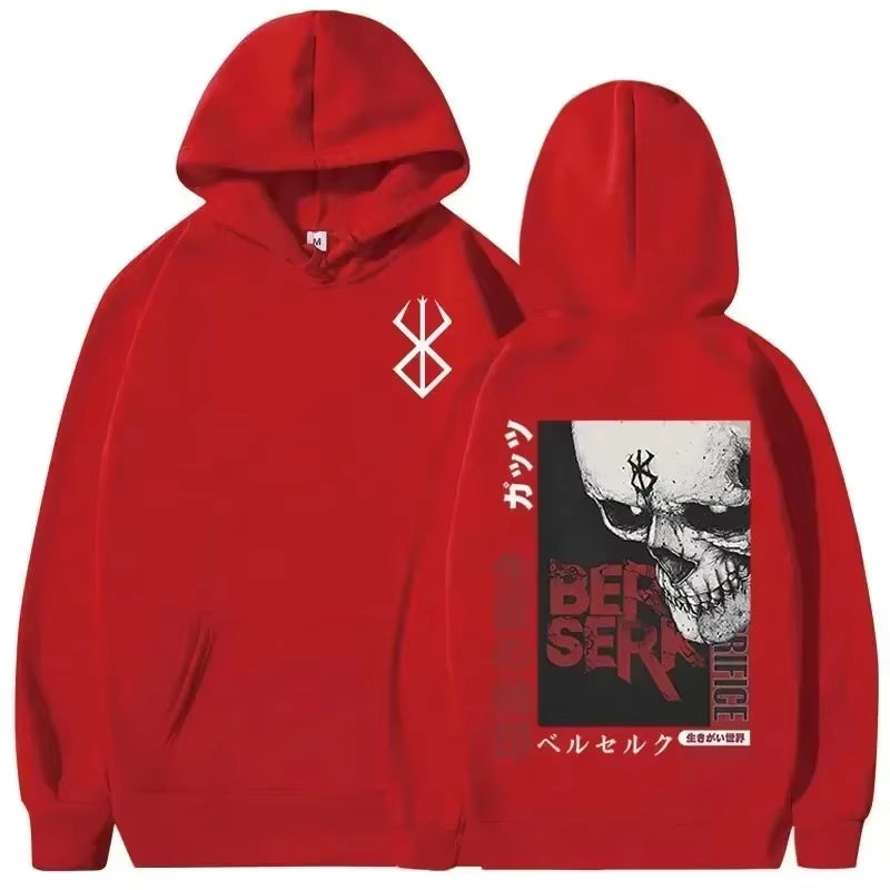 Men'S Hoodie Casual Oversized Pullovers Anime Berserk Guts Graphic Print Hoodie Swordsman Casca Brand of Sacrifice Zodd Hoodies