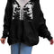 Women Oversized Graphic Print Hoodie Long Sleeve Zip up Casual Coat Jacket Hip Hop Y2K E-Girl Streetwear