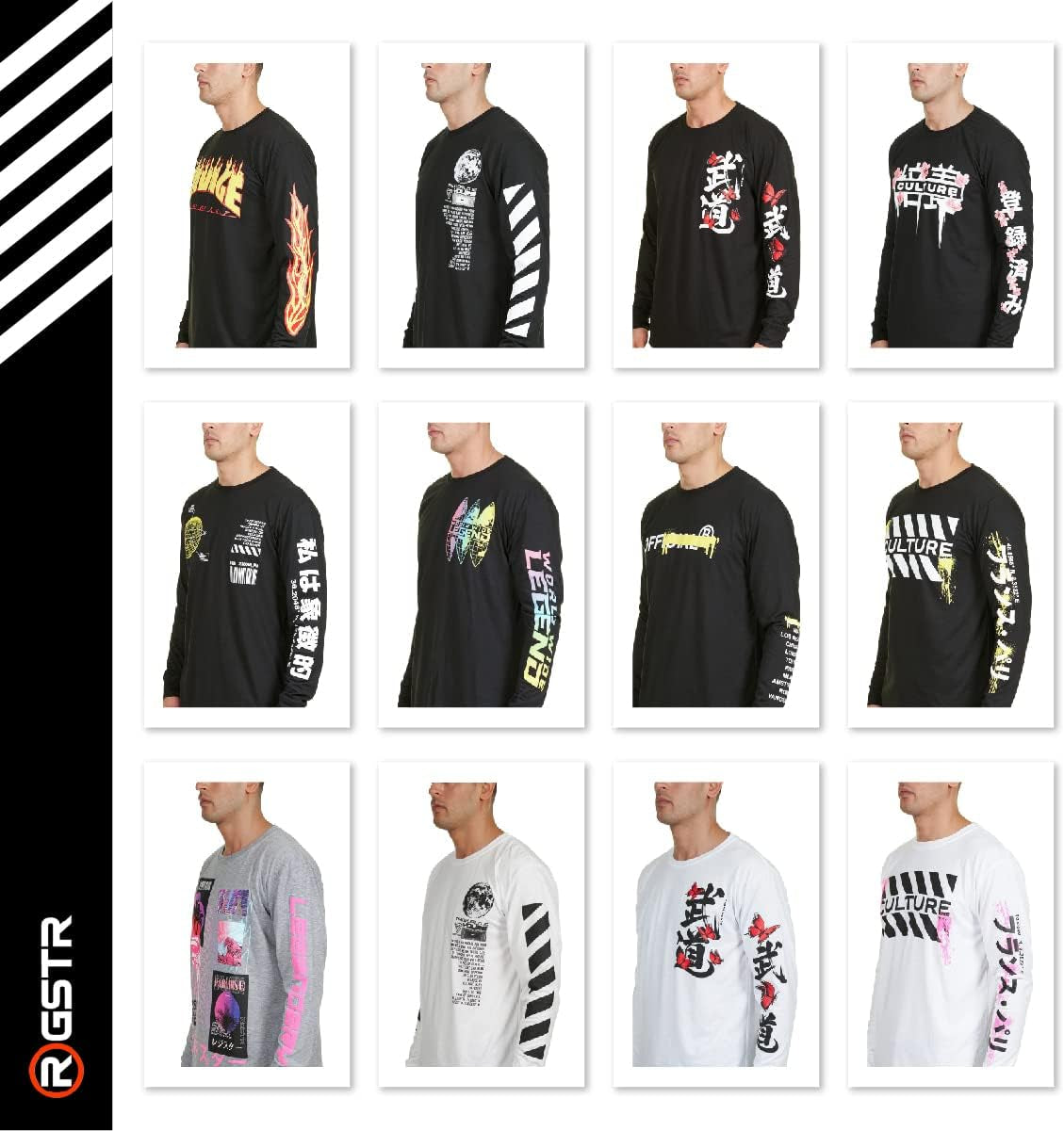 Men'S Long Sleeve Graphic Fashion Streetwear Trendy Cool T-Shirt Tees