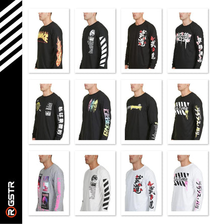 Men'S Long Sleeve Graphic Fashion Streetwear Trendy Cool T-Shirt Tees