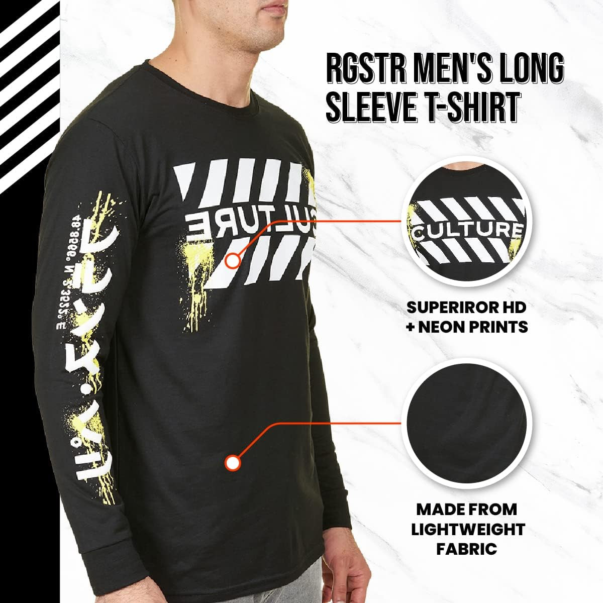 Men'S Long Sleeve Graphic Fashion Streetwear Trendy Cool T-Shirt Tees