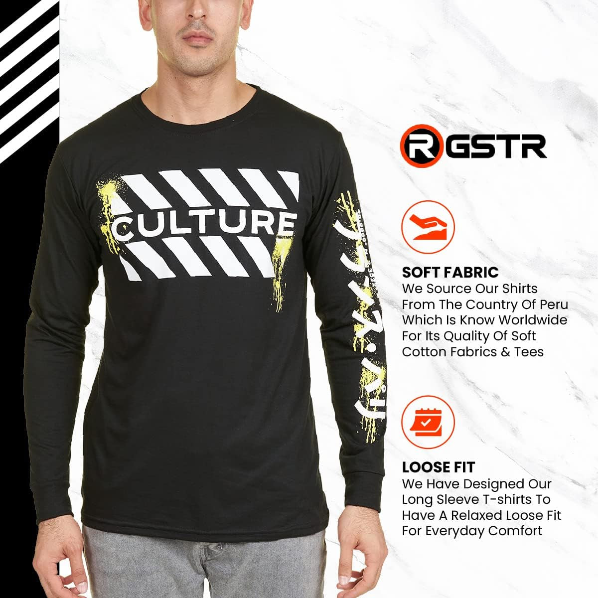 Men'S Long Sleeve Graphic Fashion Streetwear Trendy Cool T-Shirt Tees