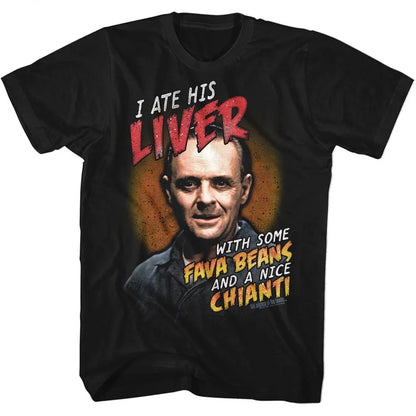 Silence of the Lambs Fava Beans and Chianti Adult T-Shirt