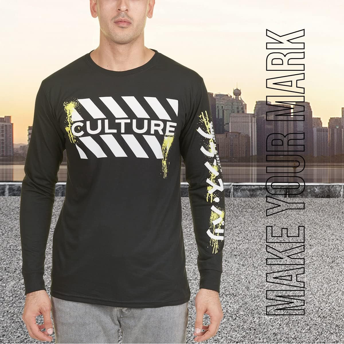 Men'S Long Sleeve Graphic Fashion Streetwear Trendy Cool T-Shirt Tees