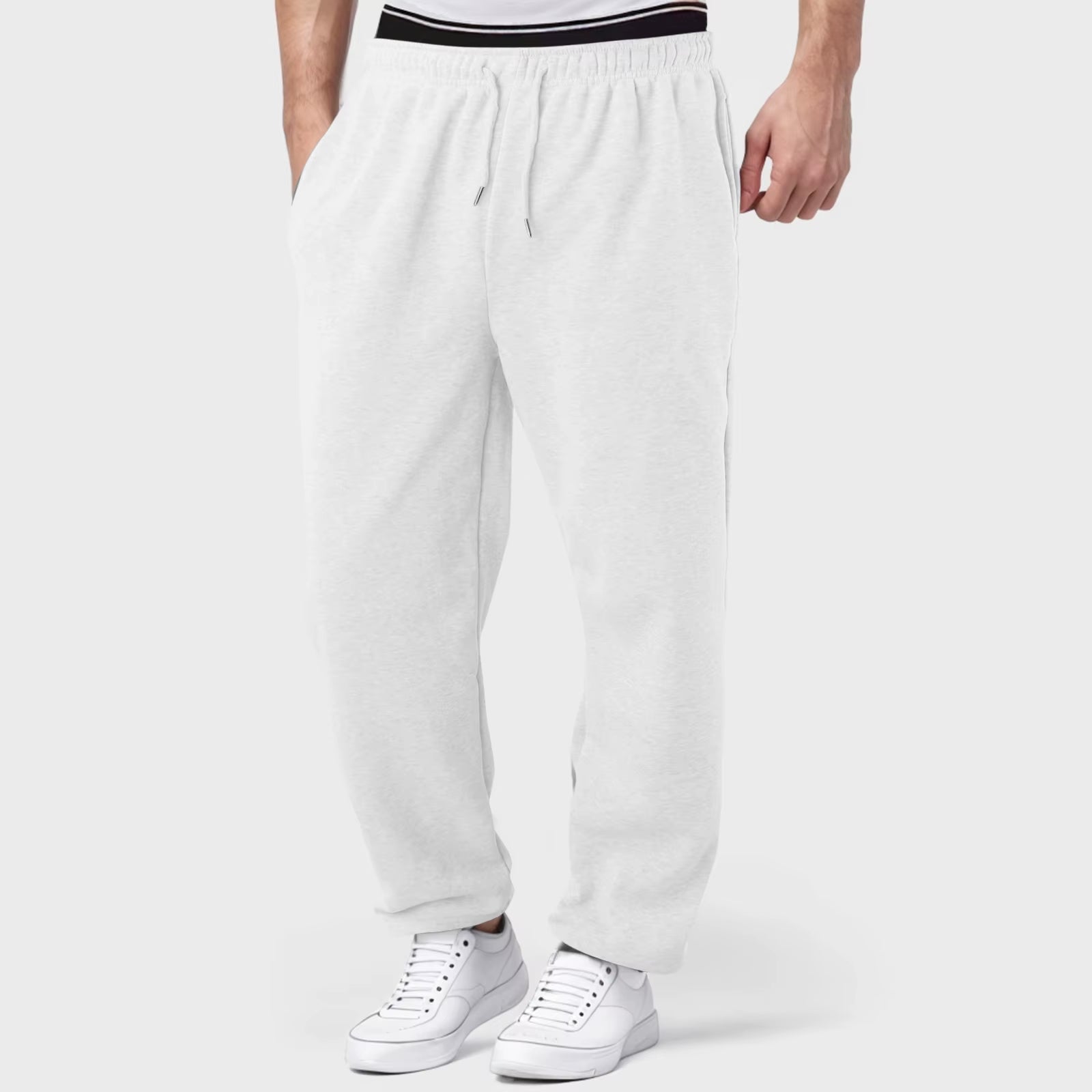 Baggy Sweatpants for Men 2024 Elastic Waist Drawstring Grey Pants Sport Casual Trousers with Pockets Gym Fitness Joggy plus Size