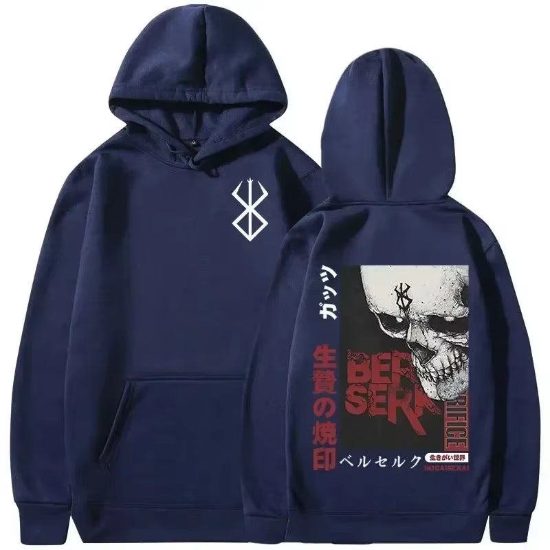 Men'S Hoodie Casual Oversized Pullovers Anime Berserk Guts Graphic Print Hoodie Swordsman Casca Brand of Sacrifice Zodd Hoodies