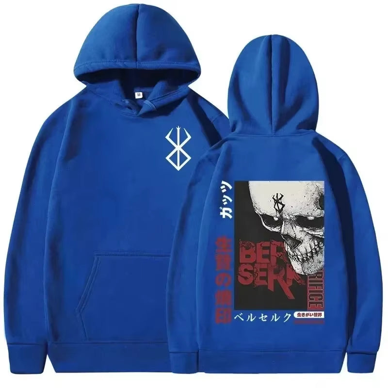 Men'S Hoodie Casual Oversized Pullovers Anime Berserk Guts Graphic Print Hoodie Swordsman Casca Brand of Sacrifice Zodd Hoodies